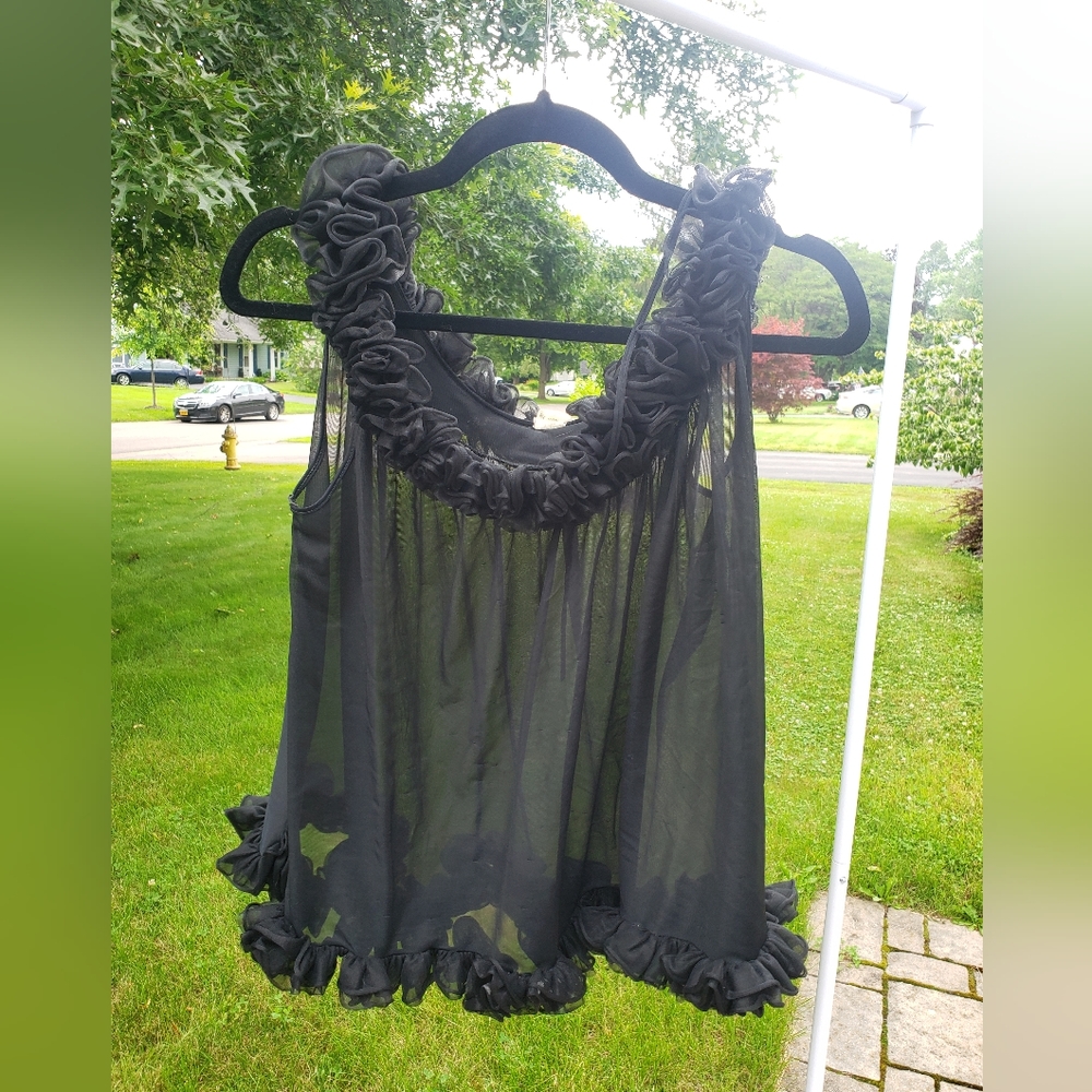 Vintage Sheer Ruffle Top